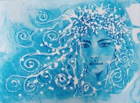 "Portret na Zimata Akvarel Watercolor Portrait of Winter", Traksi art | Dea Art