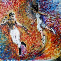"Tants Lyubov Flirt Abstraktna Kartina Flirting", Traksi art | Dea Art
