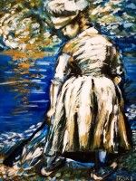 "Sin Morski Pejzazh s Zhena i Luna Blue Seascape with Woman and Moon", Traksi art | Dea Art