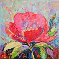 "YaRKO ROZOVO TsVETE - maslena zhivopis,originalna kartina", Katya Jordanova Koleva | Dea Art