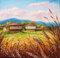 "Картина пейзаж от България - Песента на житата", Арт галерия в София -  Даниела Стойкова | Дея Арт